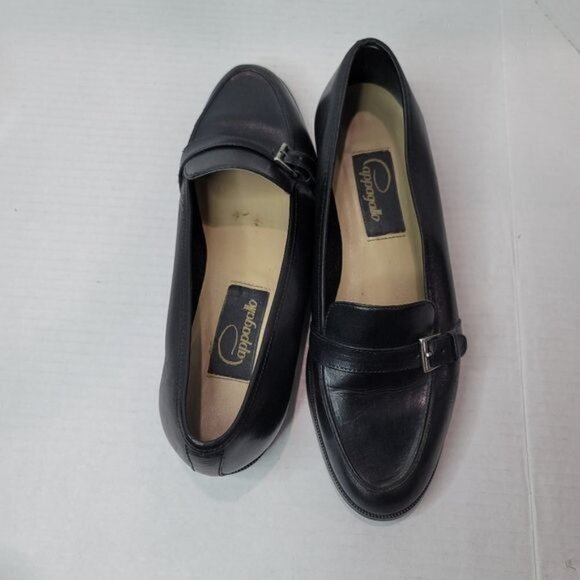 Papagallo Spin Black Leather Loafers Size 9 M - Picture 9 of 12